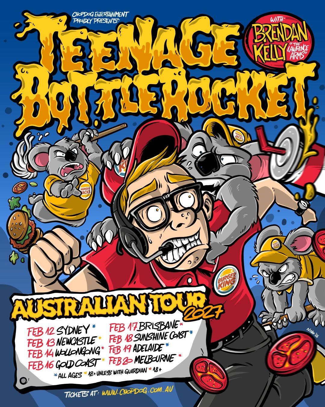 Teenage Bottlerocket 2027 tour poster